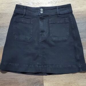 Madewell stretch denim aline mini jean skirt black